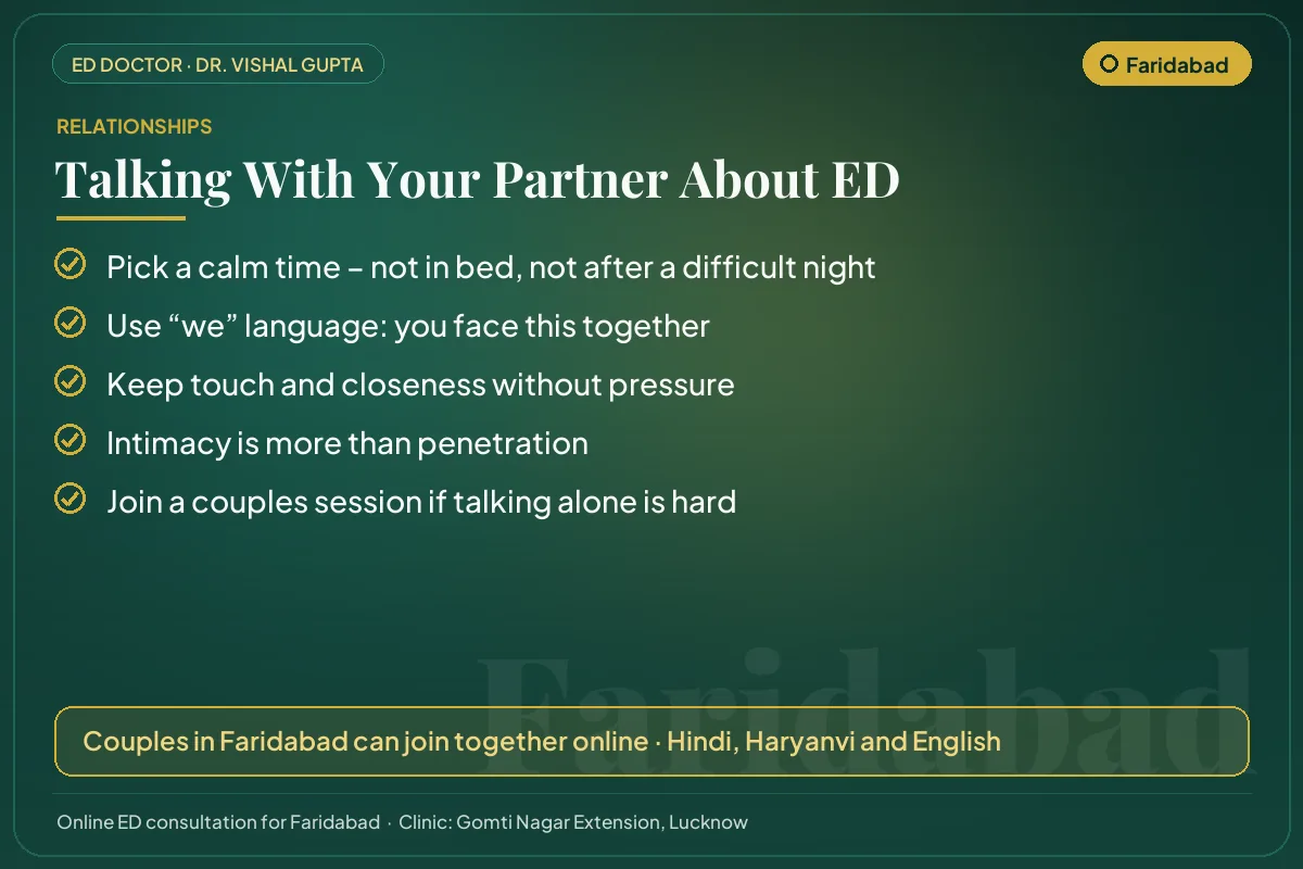 Five tips for couples in Faridabad on talking openly about erectile dysfunction