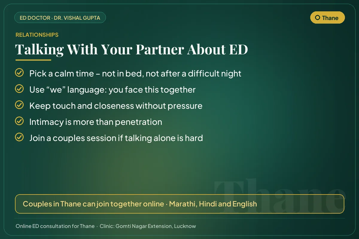 Five tips for couples in Thane on talking openly about erectile dysfunction